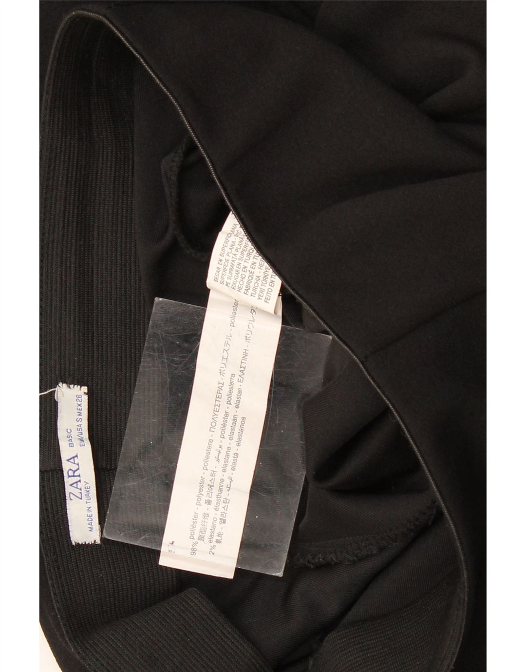 ZARA Damen Capri-Hose mit weitem Bein, Größe S, W26, L20, Schwarz, Polyester