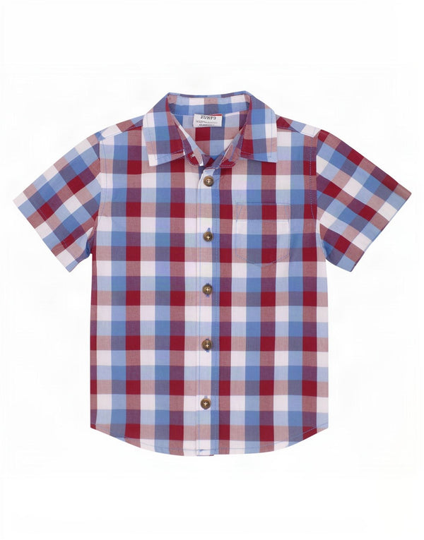 Wrangler Boys Short Sleeve Shirt 2-3 Years Multicoloured Gingham Cotton