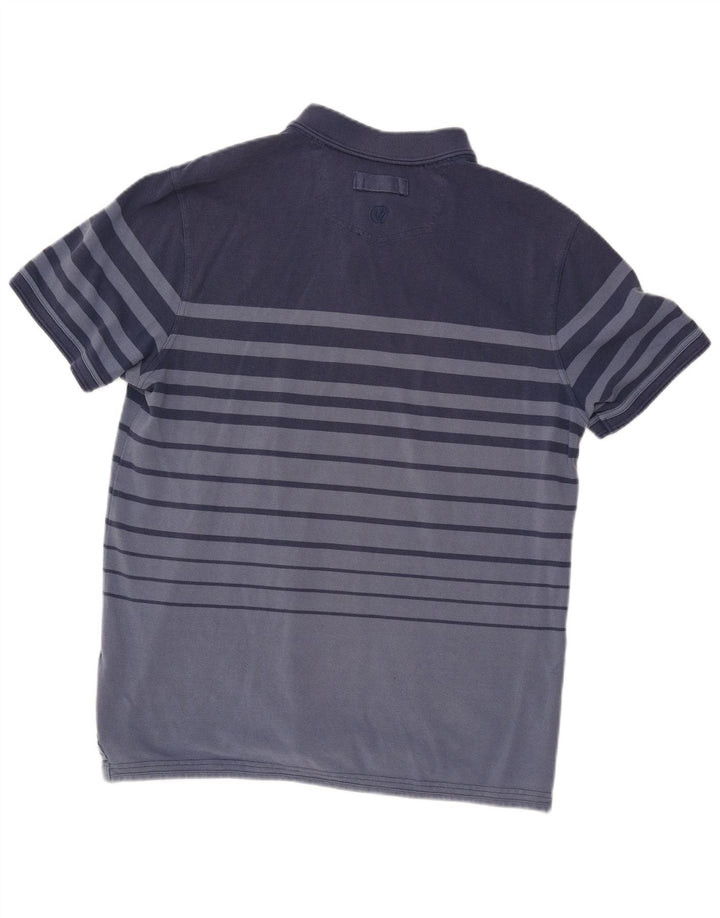 Fat Face Herren-Poloshirt, groß, blau gestreift, Baumwolle