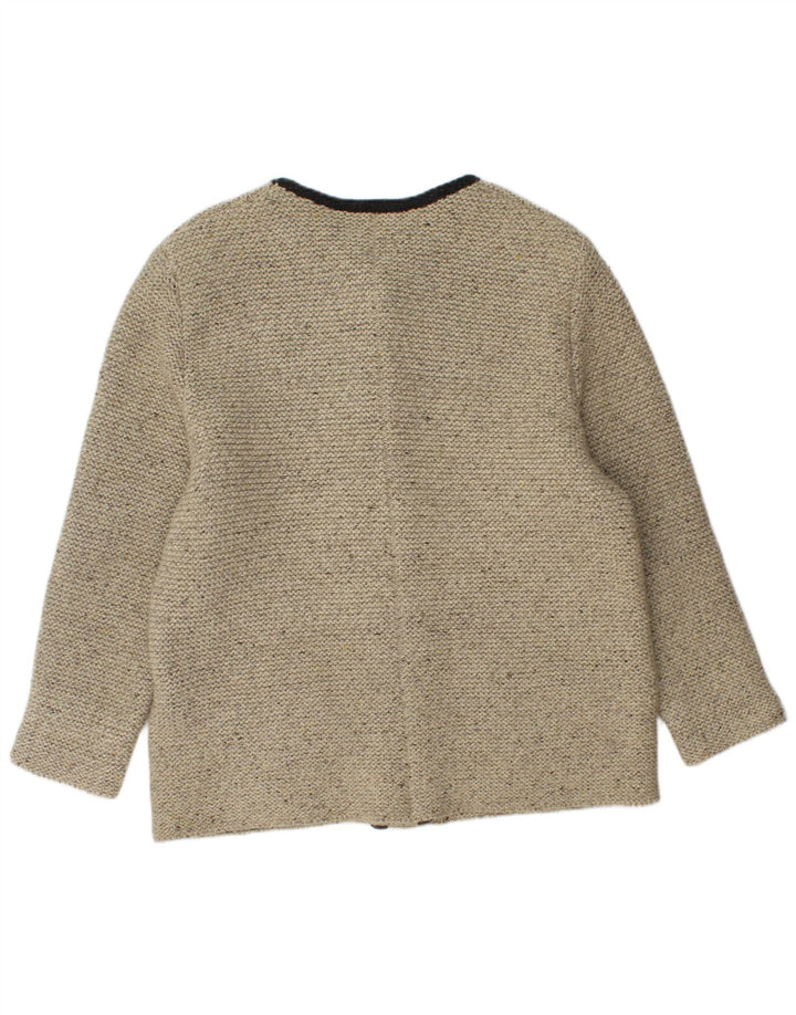 Lindbergh Damen-Cardigan-Pullover IT 48 XL Grau gefleckte Schurwolle