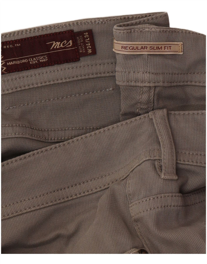 Marlboro Classics Herren-Freizeithose in normaler Slim-Passform, W34, L34, Grau