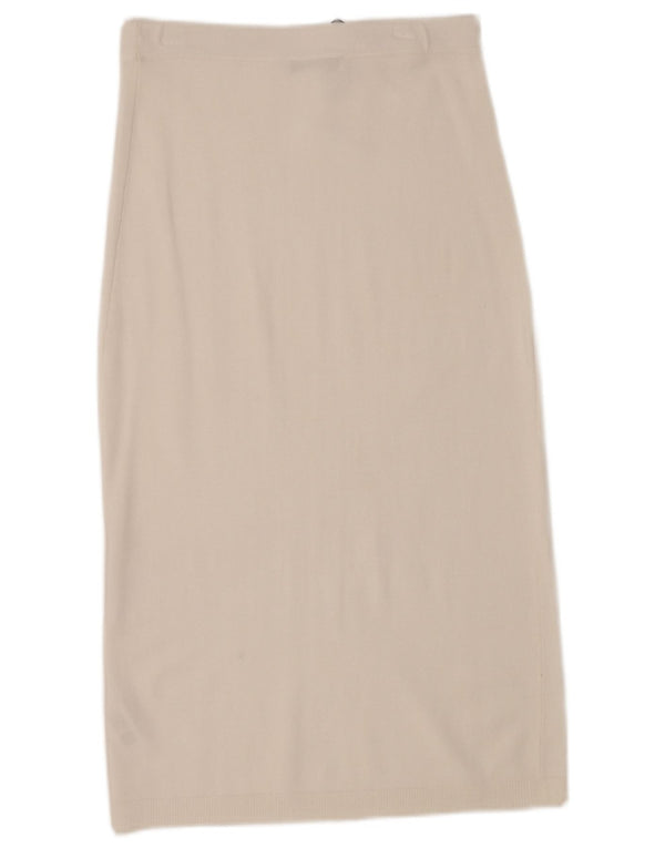 Zara Damen Strick-Midirock Medium W28 Weiße Viskose