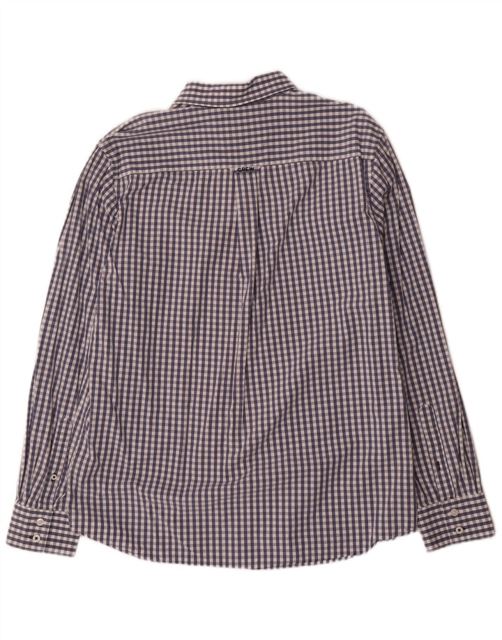 Crew Clothing Herren-Hemd mit klassischer Passform, groß, marineblau, Gingham-Baumwolle