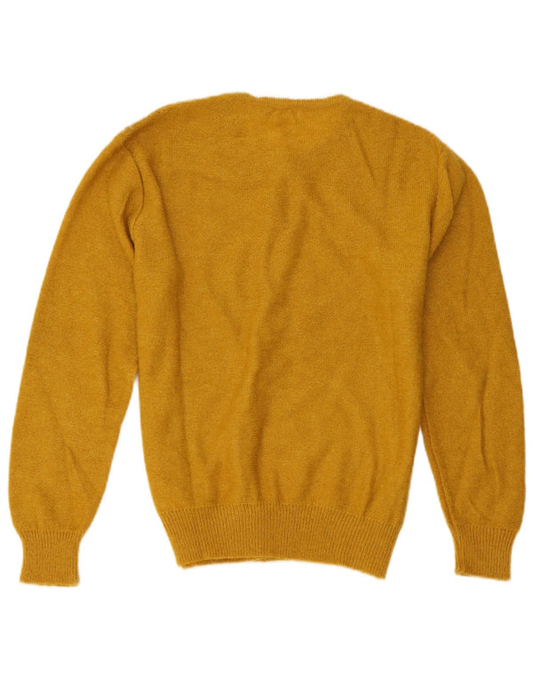 Vintage Damen Cardigan Pullover UK 14 Mittelgelb