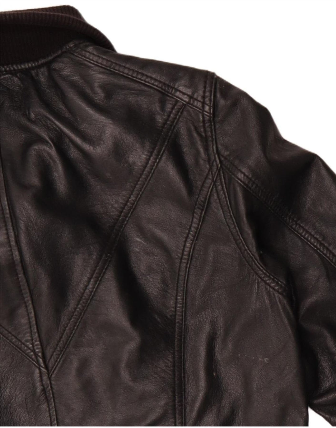 Pull & Bear Damen Lederjacke UK 14 Großes schwarzes Leder