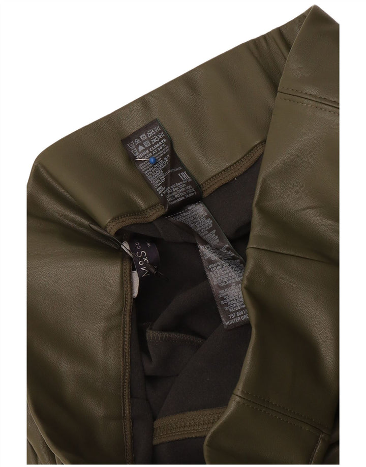Marks & Spencer Damen-Leggings aus Kunstleder, UK 12, mittleres Khaki, Polyester