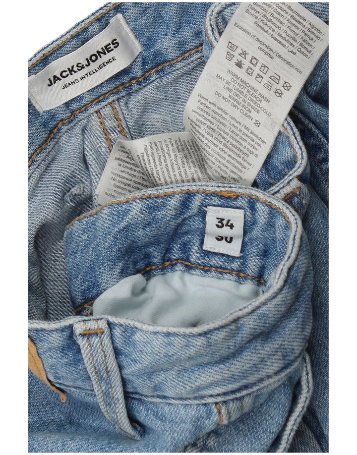 Jack & Jones Damen Cargo Straight Jeans W34 L30 Blaue Baumwolle