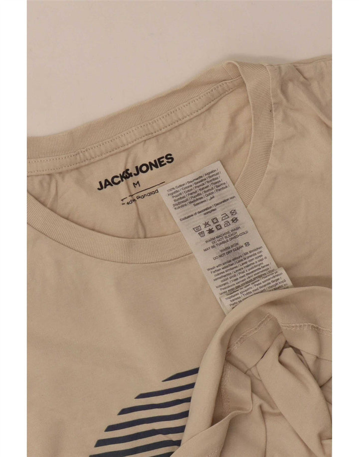 Jack & Jones Herren-T-Shirt mit Grafik, mittelgroß, cremefarbene Baumwolle