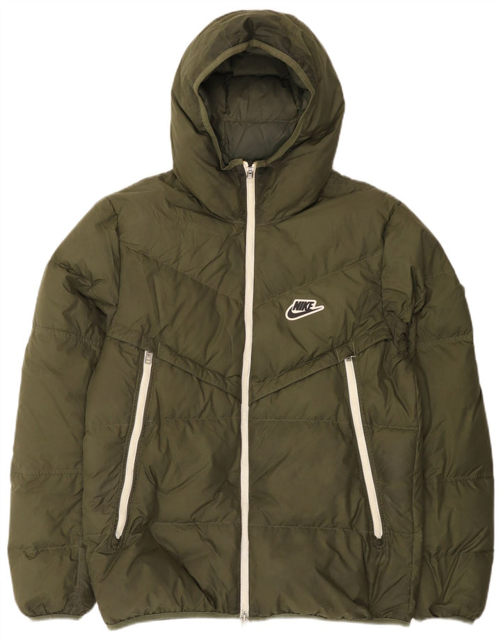 Nike Herren-Kapuzenjacke, wattiert, UK 38, Mittel-Khaki, Polyester