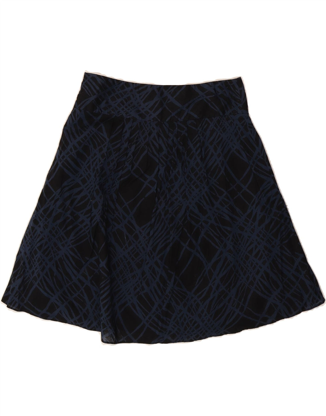 MOSSIMO Womens Abstract Pattern A-Line Skirt US 2 XS W30  Navy Blue Cotton Vintage Mossimo and Second-Hand Mossimo from Messina Hembry 