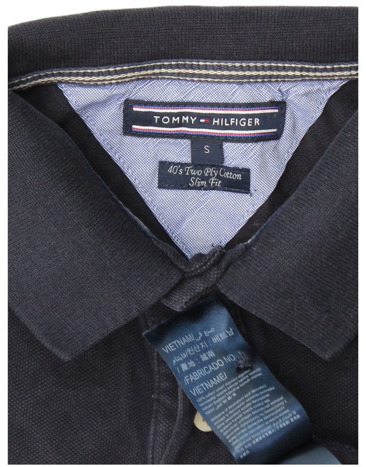 TOMMY HILFIGER Herren Slim Fit Poloshirt Kleine marineblaue Baumwolle