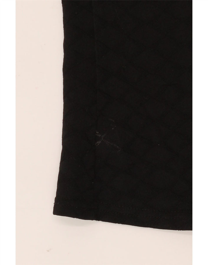 BENETTON Damen Crop Shirt Bluse IT 46 Large Schwarz Polyester
