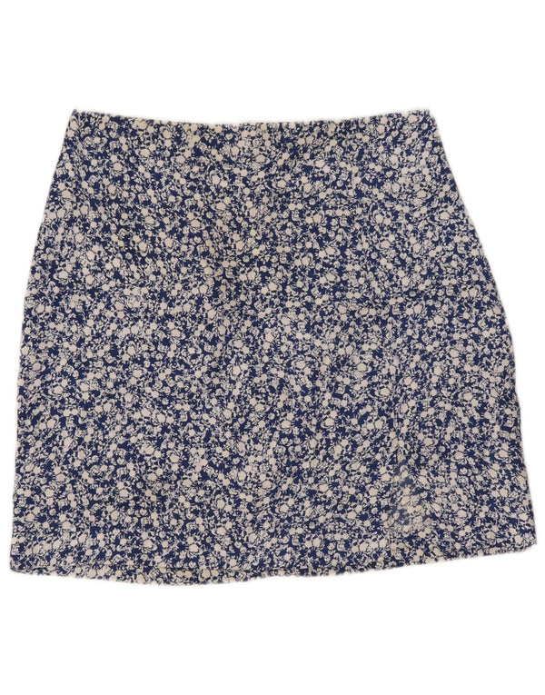 Zara Damen Minirock Small W26 Blaues Blumenmuster aus Polyester