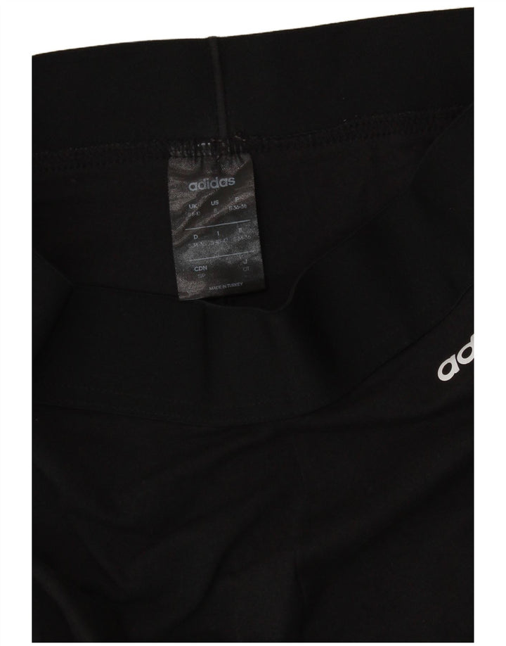 ADIDAS Womens Leggings UK 8/10 Small  Black Cotton