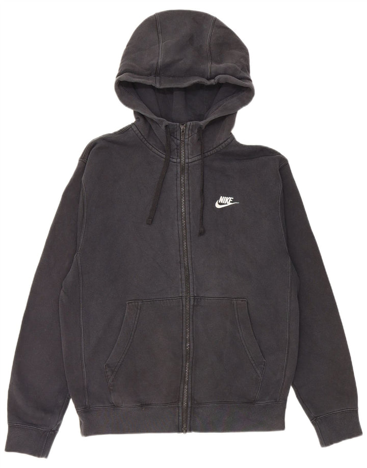 Nike Herren-Kapuzenpullover mit Reißverschluss, Größe S, schwarze Baumwolle