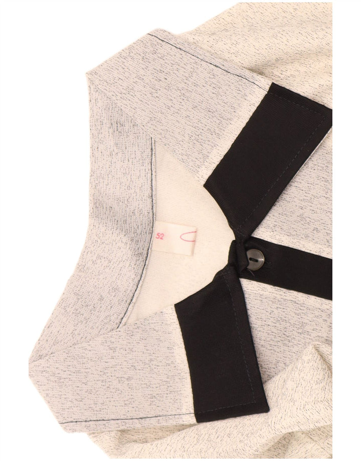 Vintage Herren Kurzarm-Pullover-Hemd IT 52 Large Off White Flecked