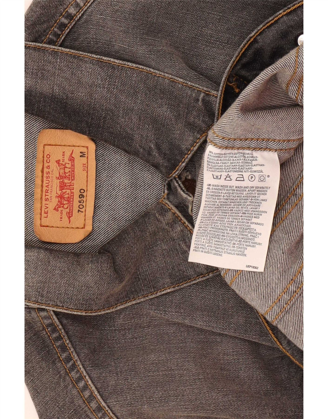 Levi's Herren Jeansjacke UK 38 Mittelgraue Baumwolle