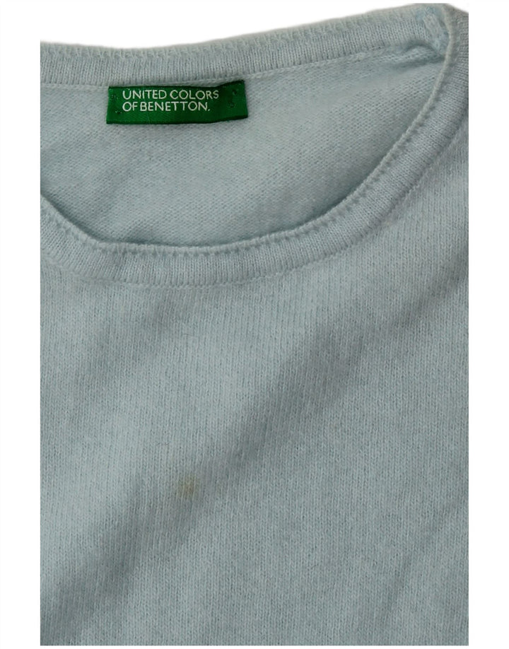 BENETTON Damen Pullover mit Rundhalsausschnitt, UK 14, Mitteltürkis