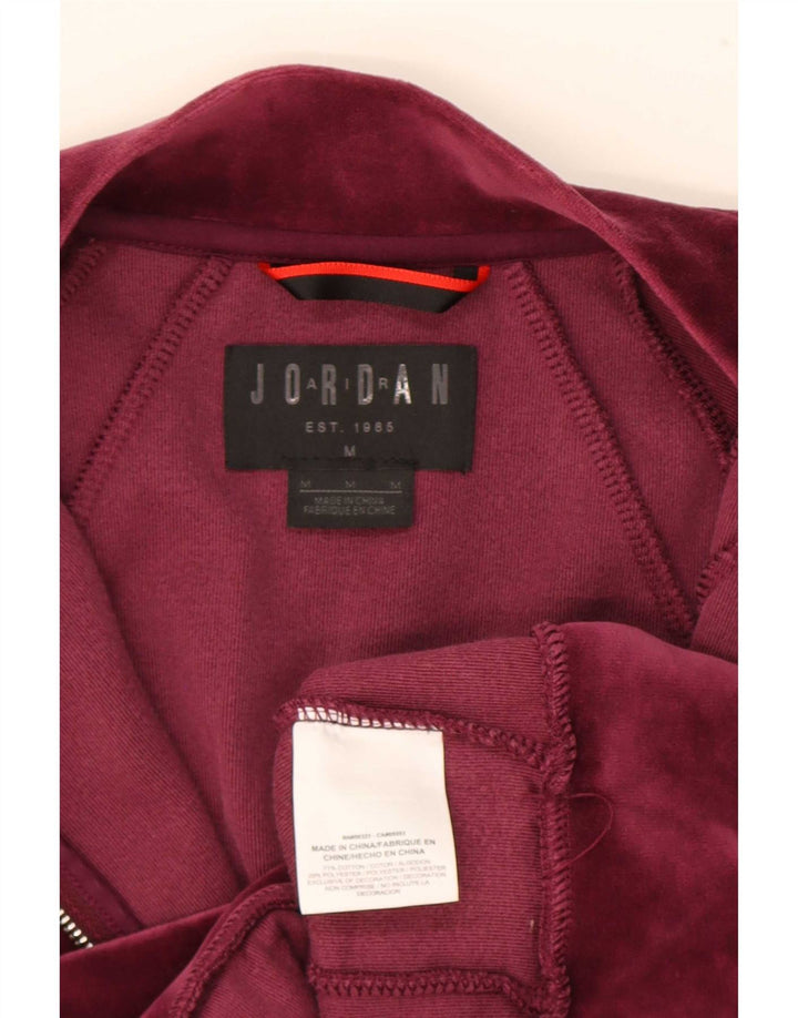 Jordan Herren-Trainingsanzug-Top-Jacke, mittlere Burgunder-Baumwolle