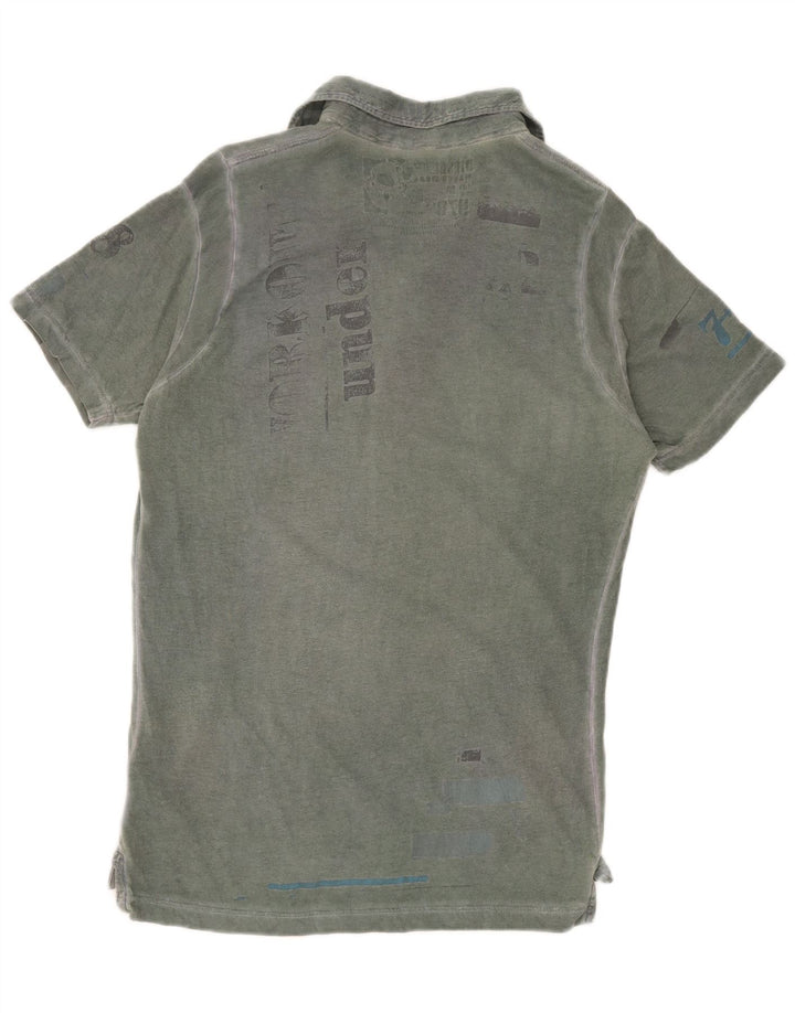 Diesel Herren-Poloshirt mit Grafik, mittelgrüne Baumwolle