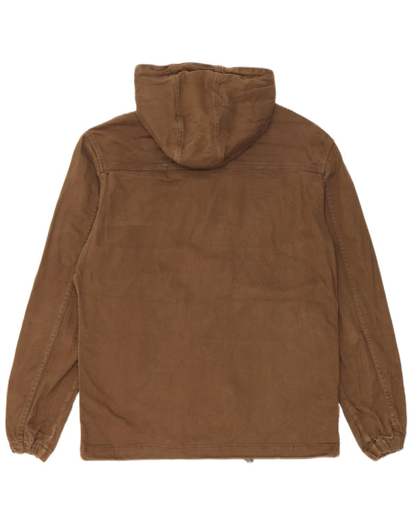 Zara Herren-Bomberjacke mit Kapuze, UK 38, mittlere Khaki-Baumwolle