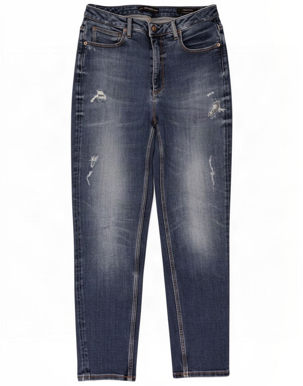 Guess Damen Mom Jean Distressed High Rise Tapered Jeans W28 L28 Blau