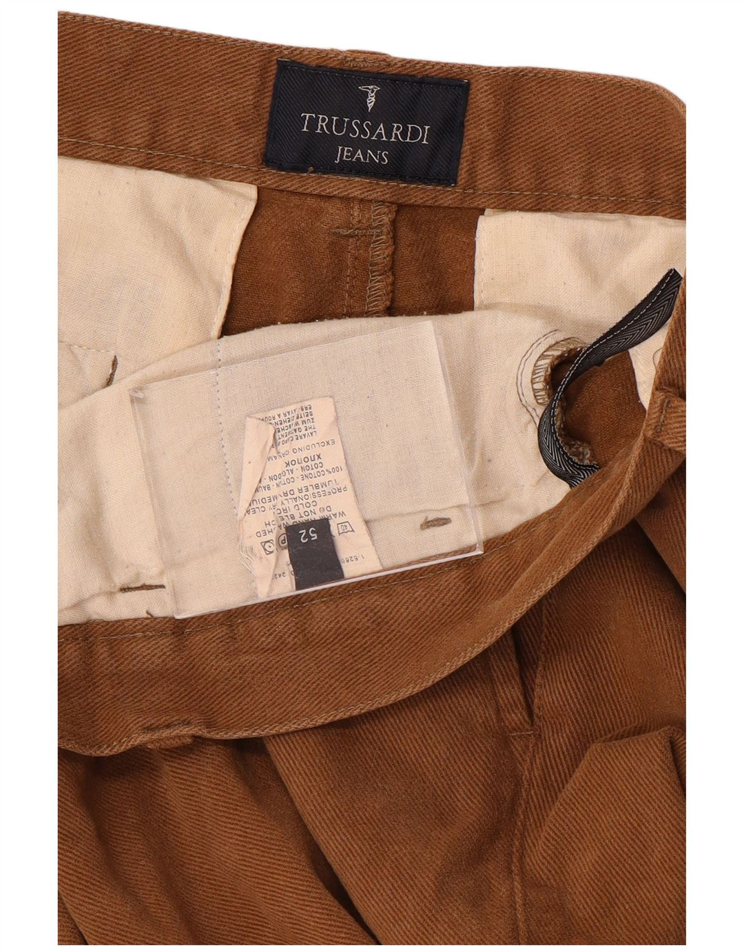 TRUSSARDI Gerade Herren-Chinohose IT 52 XL W34 L31 Braune Baumwolle