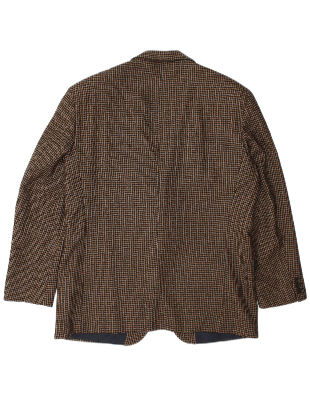 Cacharel Herren-Blazer mit 2 Knöpfen, IT 52 XL, braune Wolle mit Hahnentrittmuster