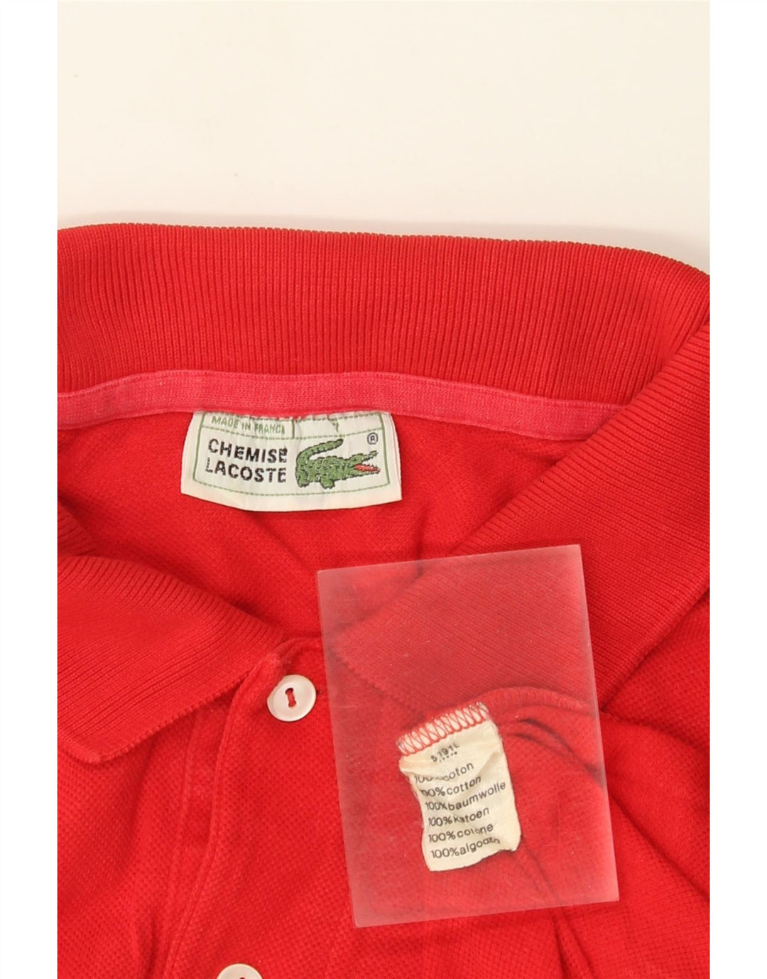 Lacoste Herren-Poloshirt, Größe 7 2XL, rote Baumwolle