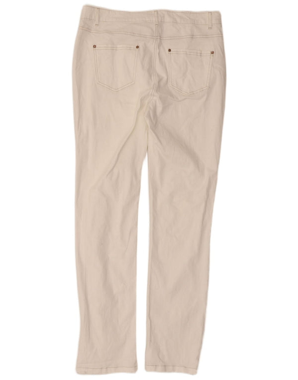 M&Co Damen Slim Freizeithose UK 12 Medium W32 L30 Weiße Baumwolle