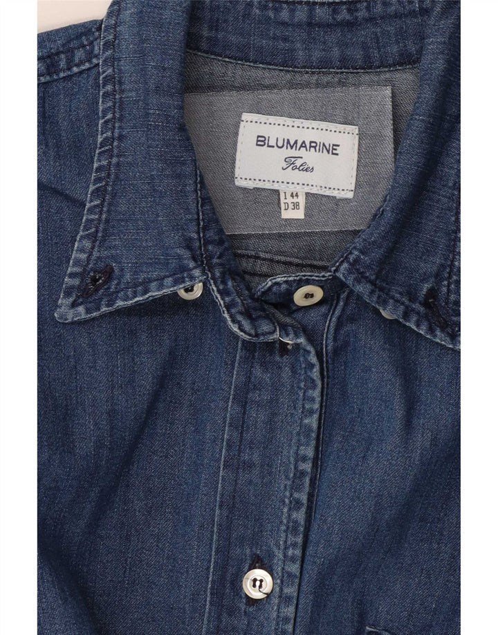 Blumarine Damen Jeanshemd IT 44 Mittelblau