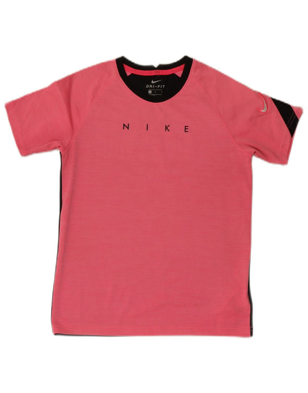 Nike Dri Fit Grafik-T-Shirt für Mädchen, 12–13 Jahre, groß, rosa, Farbblock