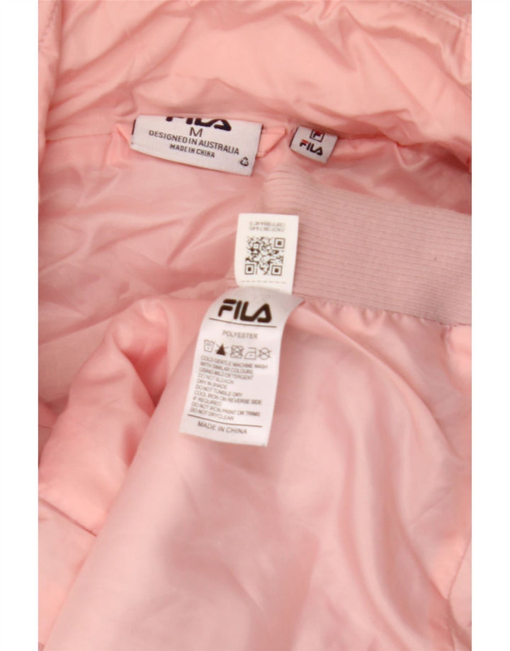 Fila Wattierte Damen-Weste mit Kapuze, UK 14, mittelrosa, Polyester