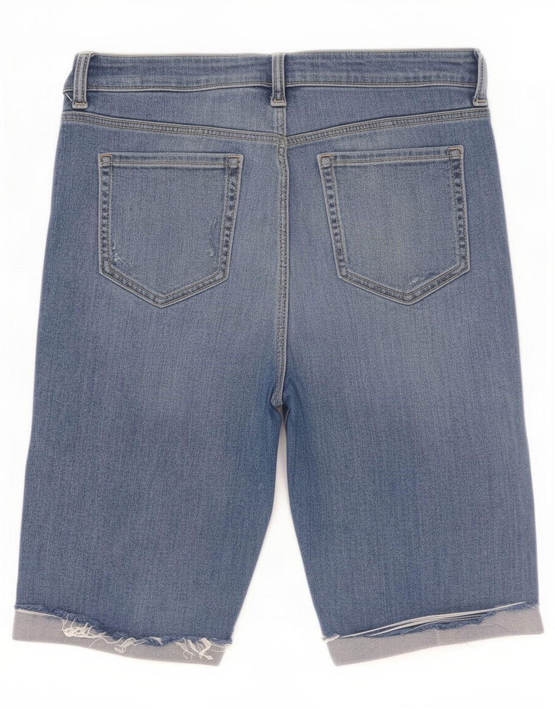 Marks & Spencer Damen-Bermudashorts im Distressed-Look, UK 12, M, W30, Blau