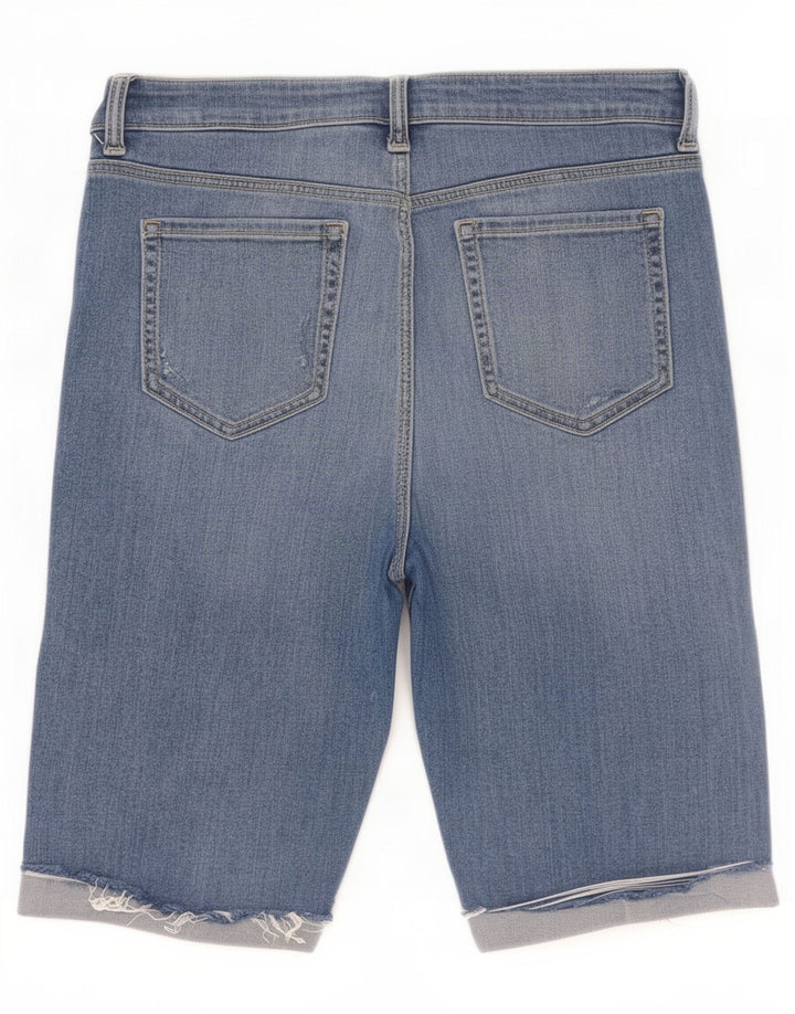 Marks & Spencer Damen-Bermudashorts im Distressed-Look, UK 12, M, W30, Blau