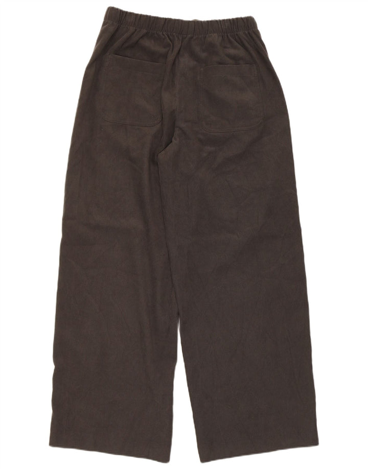 ZARA Damen-Chinohose mit weitem Bein, UK 12, Mittelgrau, Polyester