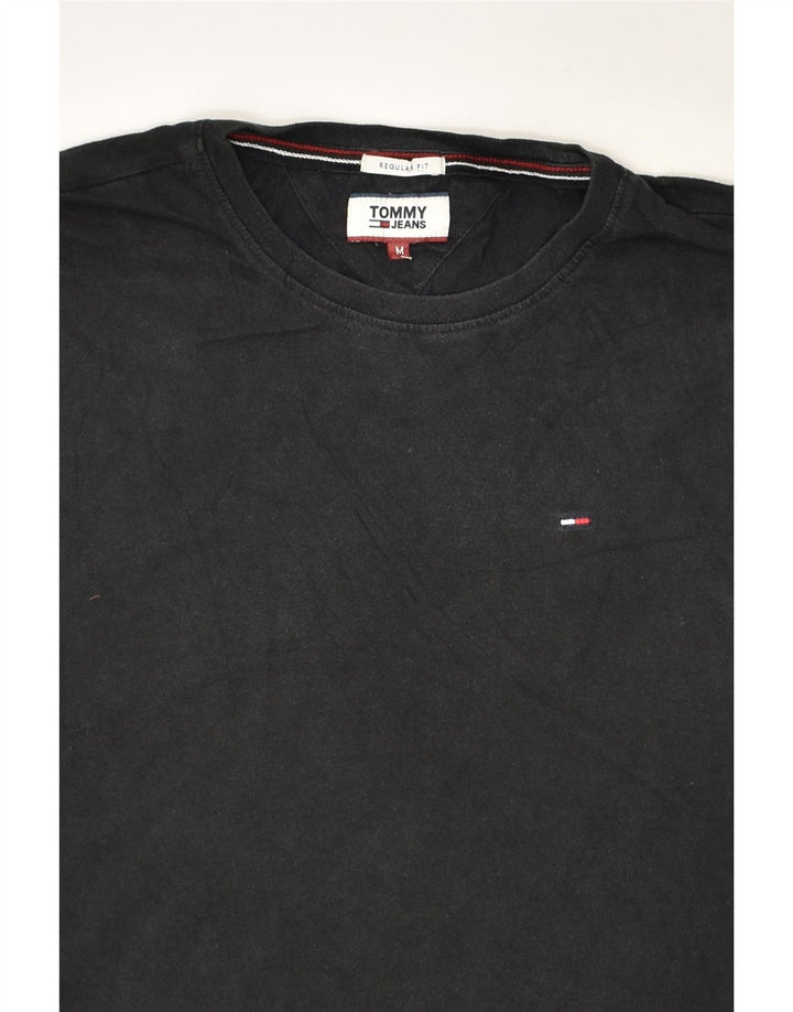 TOMMY HILFIGER Mens Regular Fit T-Shirt Top Medium Black Cotton | Vintage Tommy Hilfiger | Thrift | Second-Hand Tommy Hilfiger | Used Clothing | Messina Hembry 
