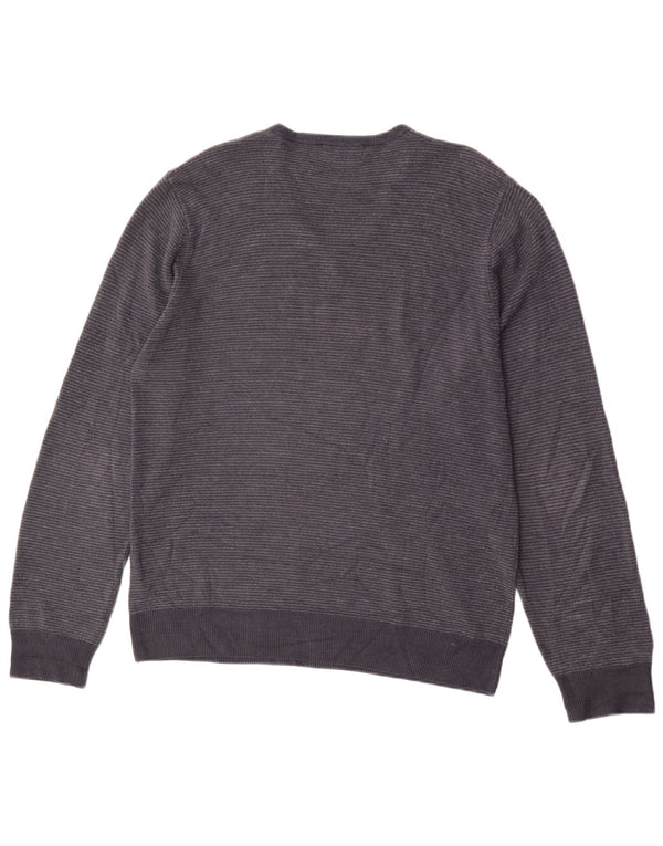 Marks & Spencer Herren-Pullover mit V-Ausschnitt, mittlerer marineblauer Nadelstreifen