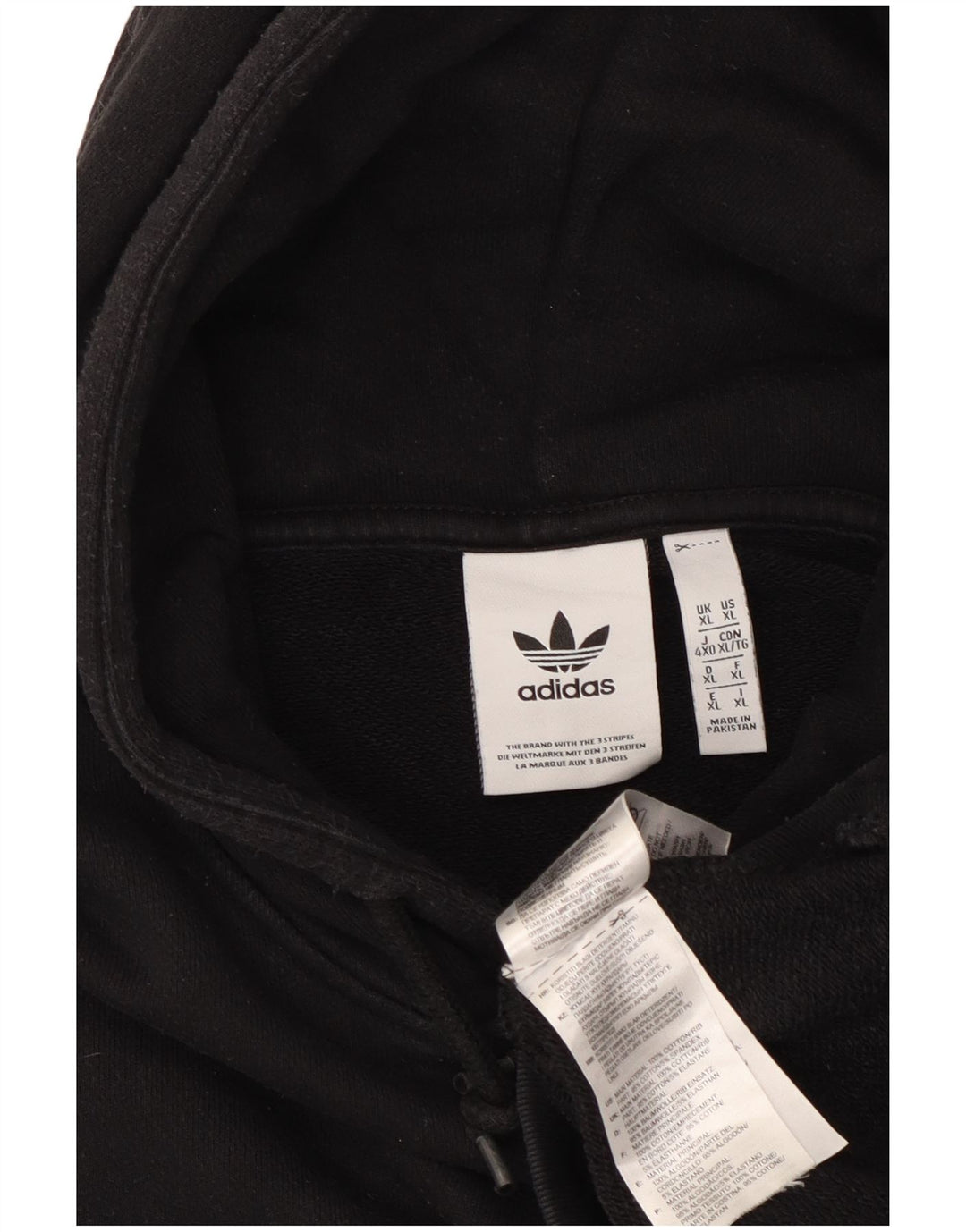 ADIDAS Herren Kapuzenpullover XL Schwarz Baumwolle