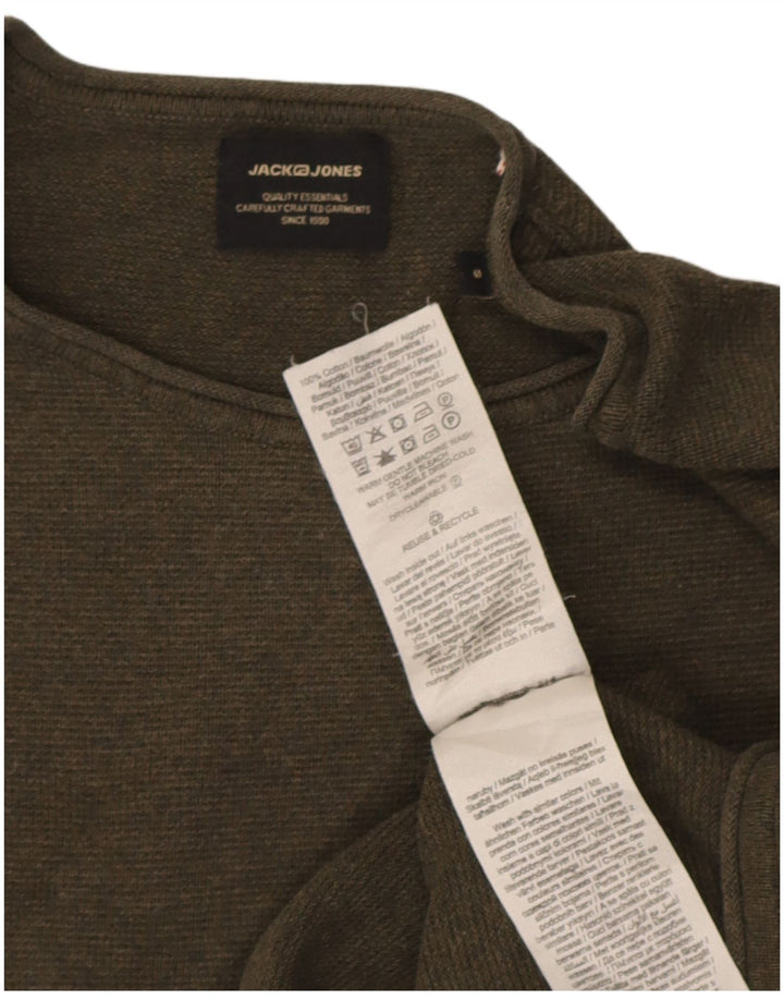 Jack & Jones Herren-Pullover mit U-Boot-Ausschnitt, Größe S, Khaki, Baumwolle