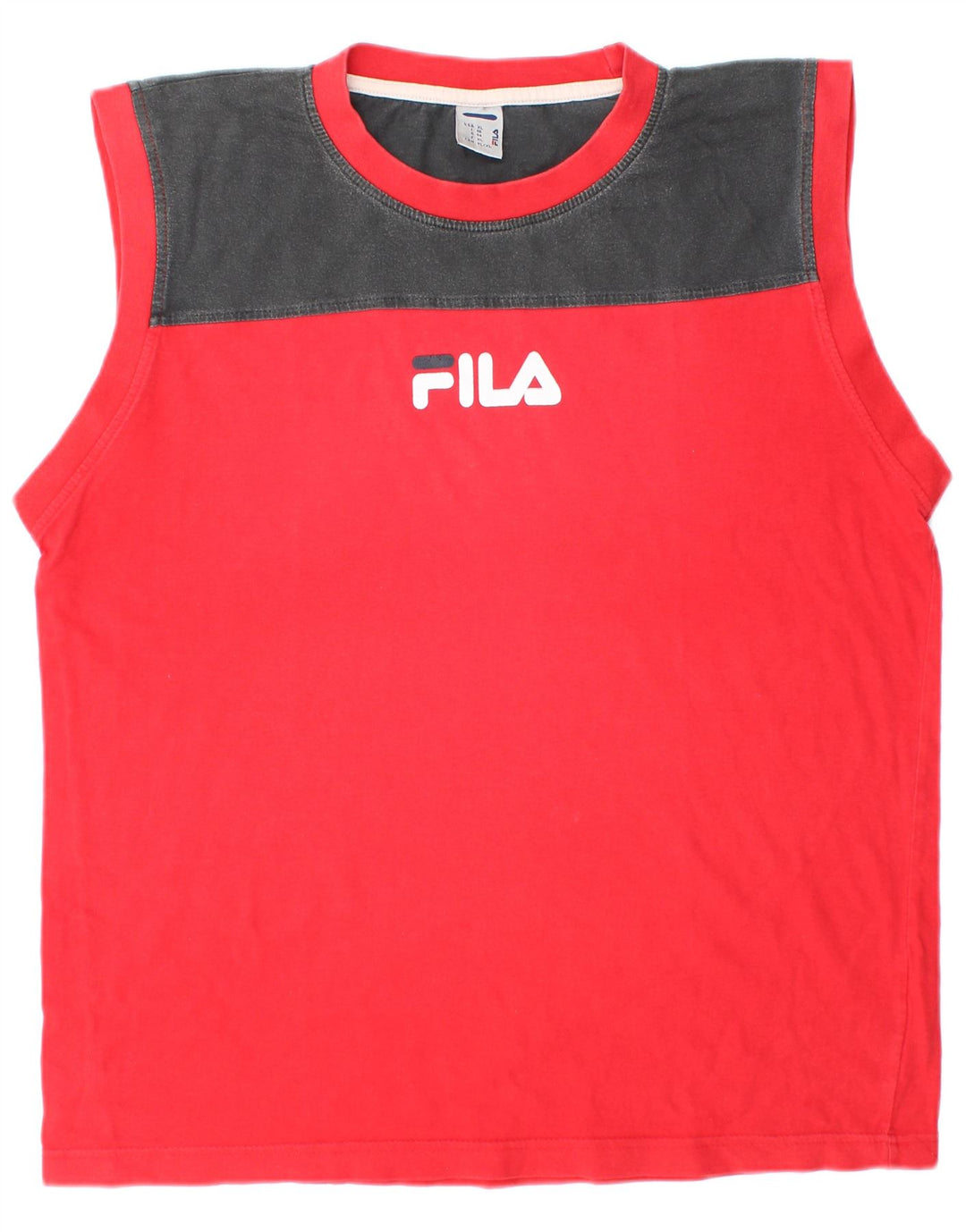 FILA Herren-Trägershirt, XL, Rot, Colourblock-Baumwolle, Sport