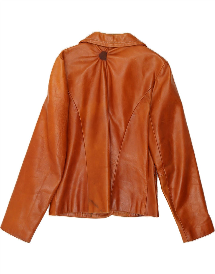 VINTAGE Womens Leather Jacket UK 14 Medium Brown Leather Vintage Vintage and Second-Hand Vintage from Messina Hembry 