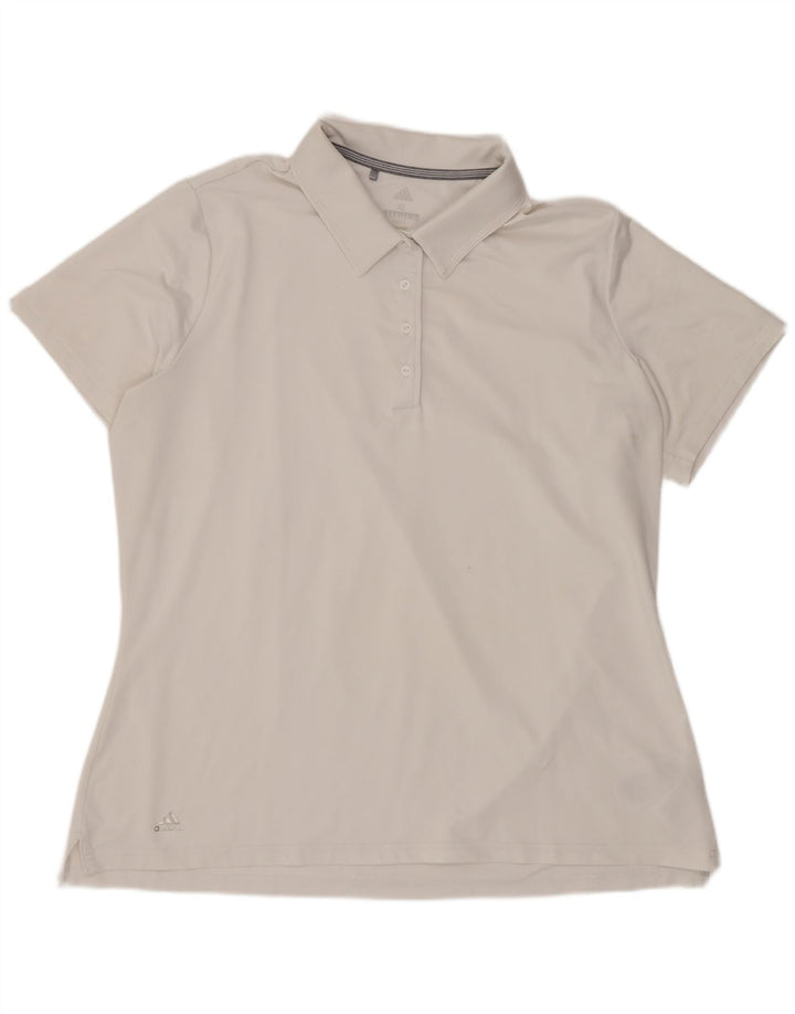 Adidas Damen Poloshirt UK 18 XL Weiß Polyester