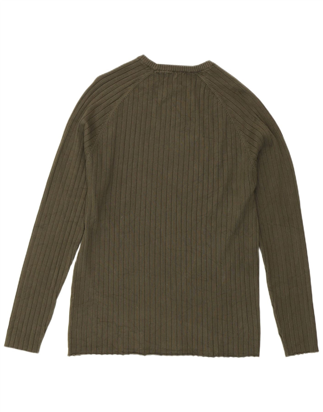 Zara Herren-Pullover mit Rundhalsausschnitt, Mittelkhaki