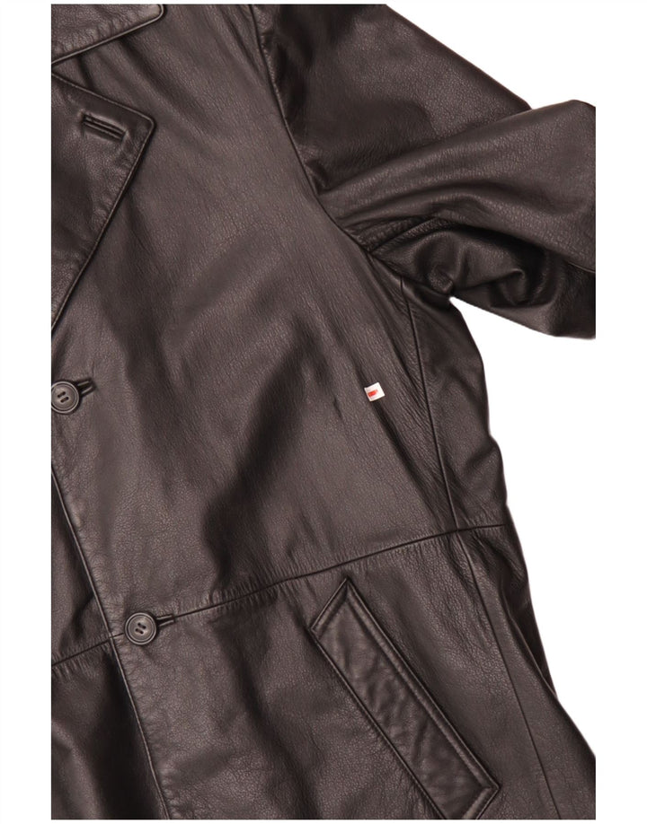 JOHN DEVIN Herren Ledermantel UK 38 Mittelschwarzes Leder