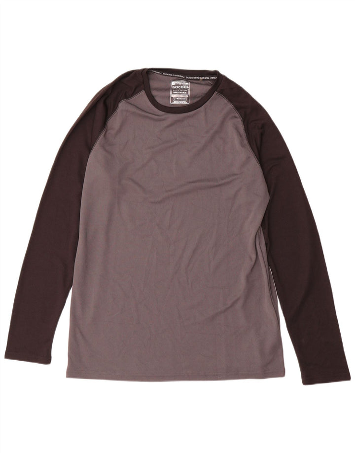 Mountain Warehouse IsoCool-Oberteil für Herren, langärmelig, mittelgrau, Farbblock