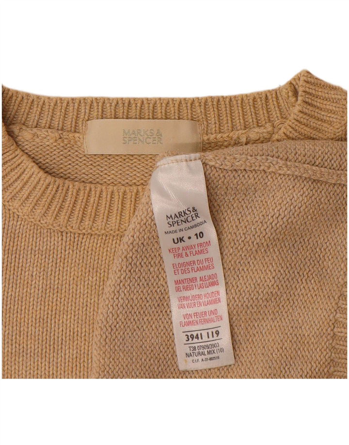 Marks & Spencer Damen-Pullover, übergroß, U-Boot-Ausschnitt, Gr. 10, Größe S, Beige