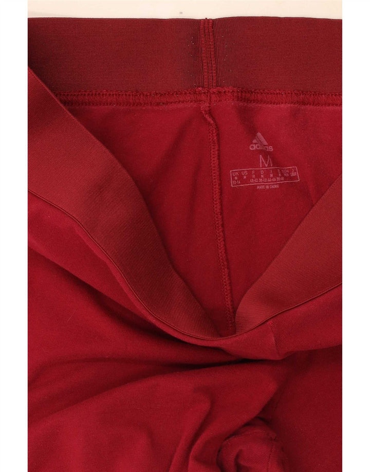 Adidas Damen Leggings UK 12/14 Mittelrote Baumwolle