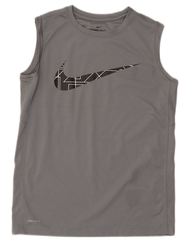 Nike Dri Fit Grafik-Weste für Jungen, 12–13 Jahre, Größe L, Grau, Polyester