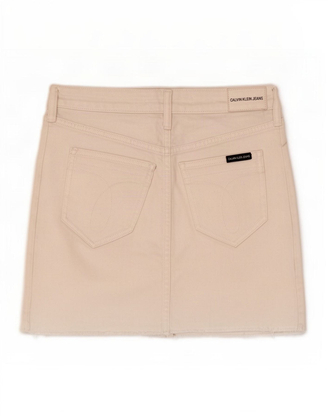 Calvin Klein Jeans Damen Graphic Minirock W26 Small Weiße Baumwolle